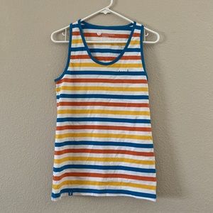 Striped multi color Dutch Bros tank